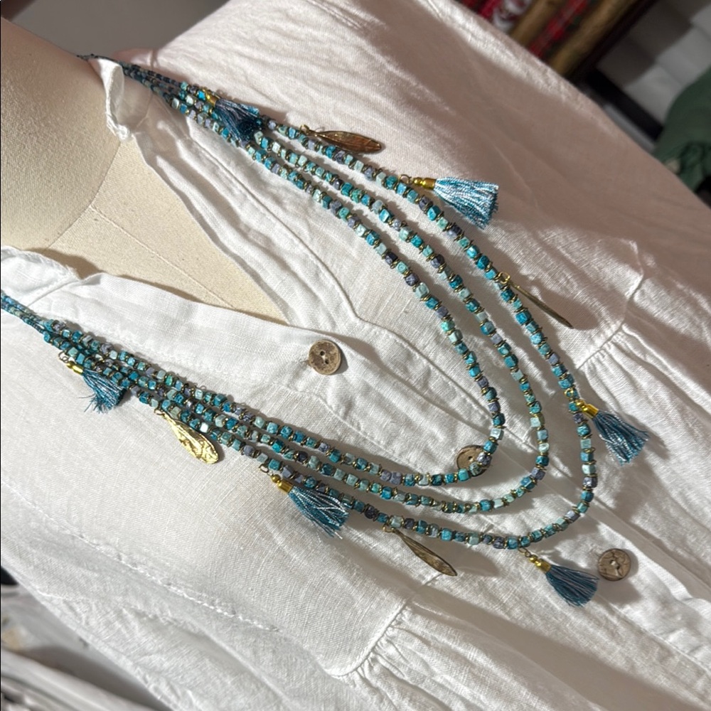Elegant Blue Beaded Necklace